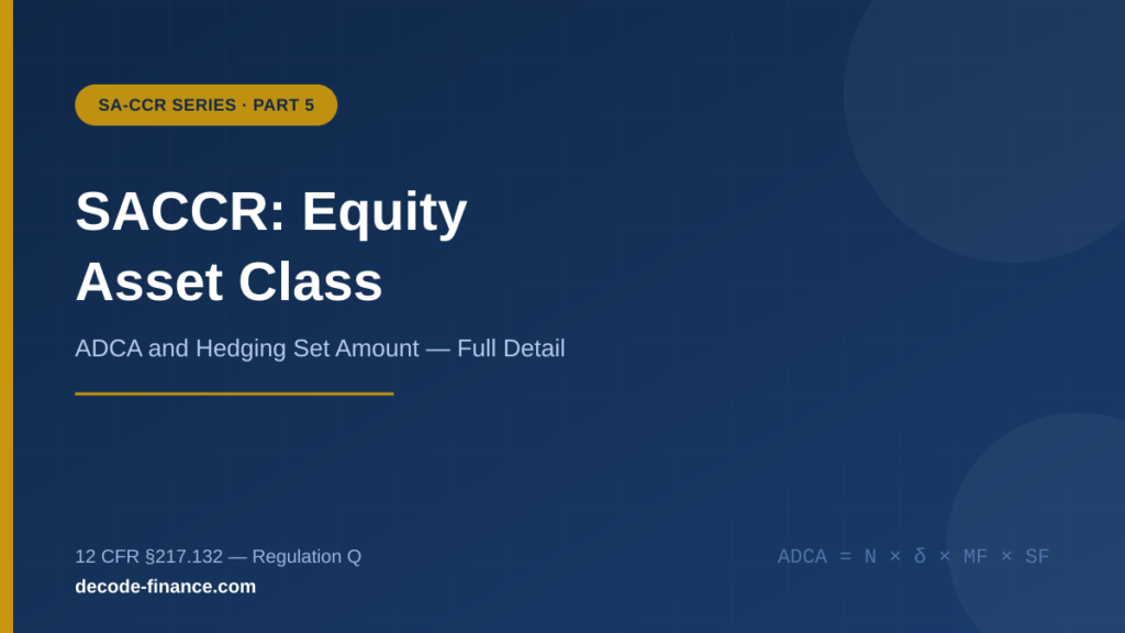 SA-CCR equity hedging set build up path from notional to adjusted derivative contract amount