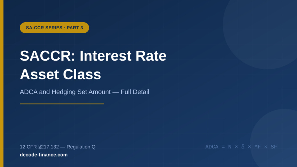 SA-CCR interest rate hedging set build up path from notional to adjusted derivative contract amount