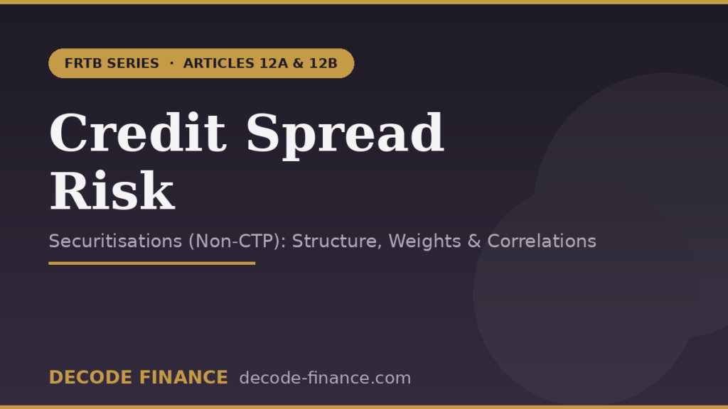 Credit Spread Risk Securitization Non CTP FRTB